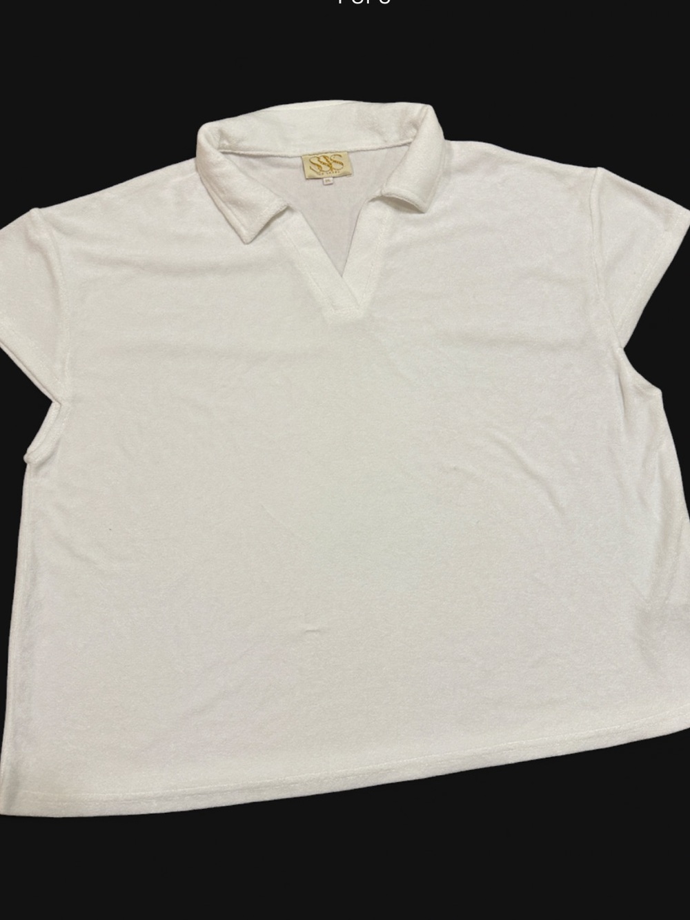 SSYS The Label white terry cloth polo top 🤍✨
